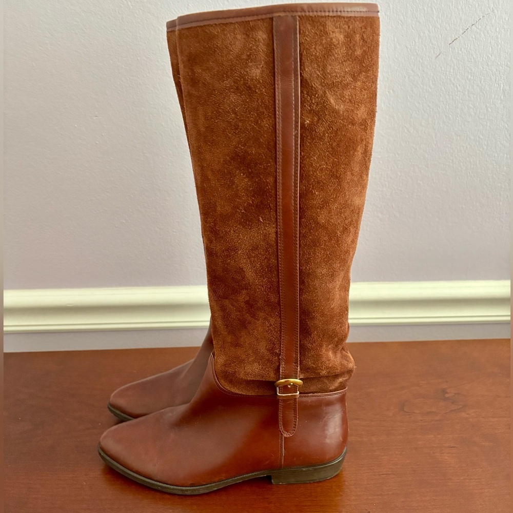 Italian Leather & Suede Riding Boots | Size 5.5 | Made in Italy - Picture 2 of 7